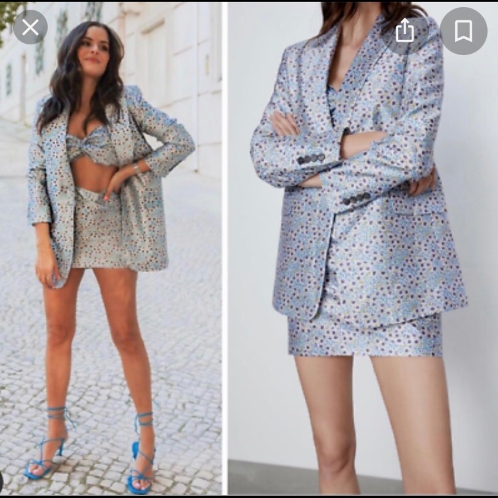 Zara floral blazer & skirt set! Suit coord jacket